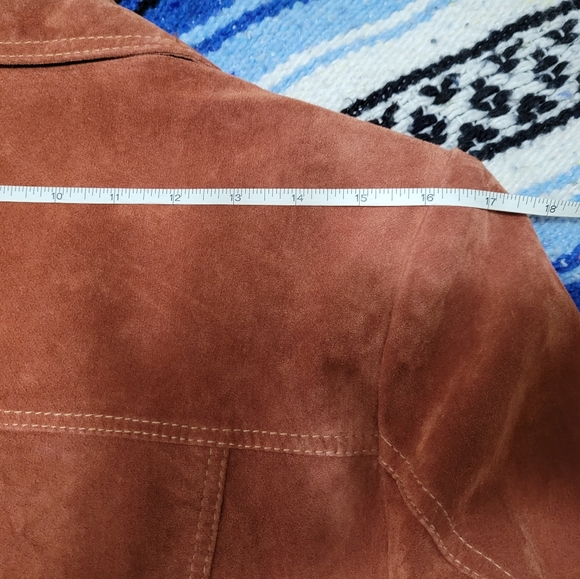 Genuine suede leather rust blazer jacket - Picture 4 of 8